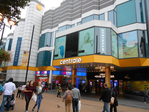 Central Croydon shopping center from outside