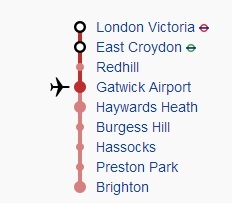 East Croydon to Gatwick airport by Gatwick express - station names