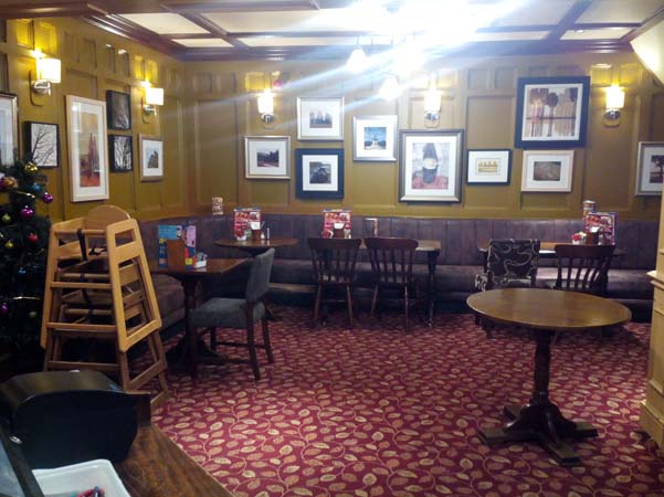 Caldecotte Arms Pub interiors upstairs