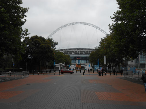 View of Wembley stadium as you walk