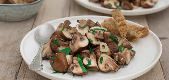 Champignons is a dish prepared by roasting mushrooms
