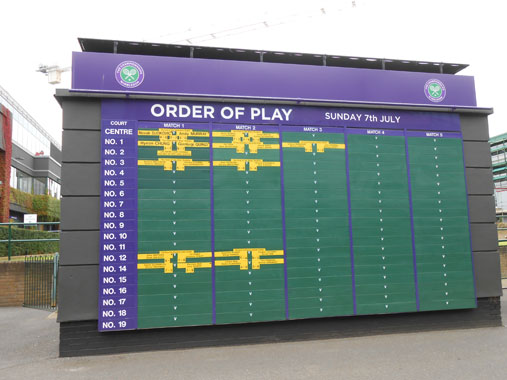 Order of play for Wimbledon 2015